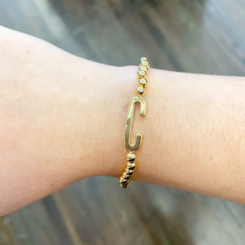 Initial Sideways Initial Bracelet - Lyla's: Clothing, Decor & More - Plano Boutique