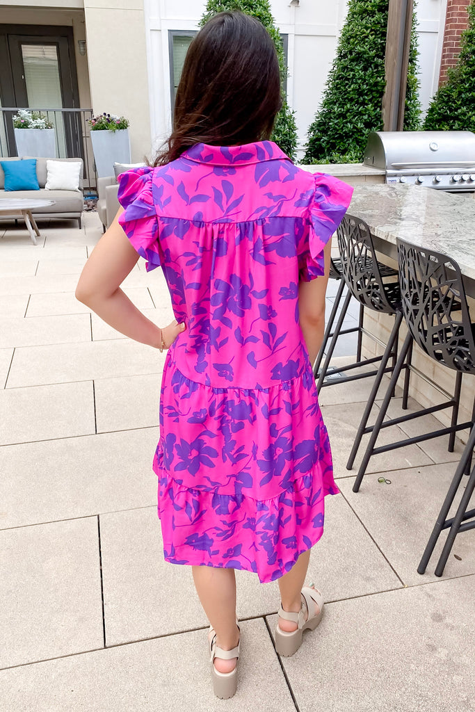 Oh Hey Girl Floral Print Magneta Dress - Lyla's: Clothing, Decor & More - Plano Boutique