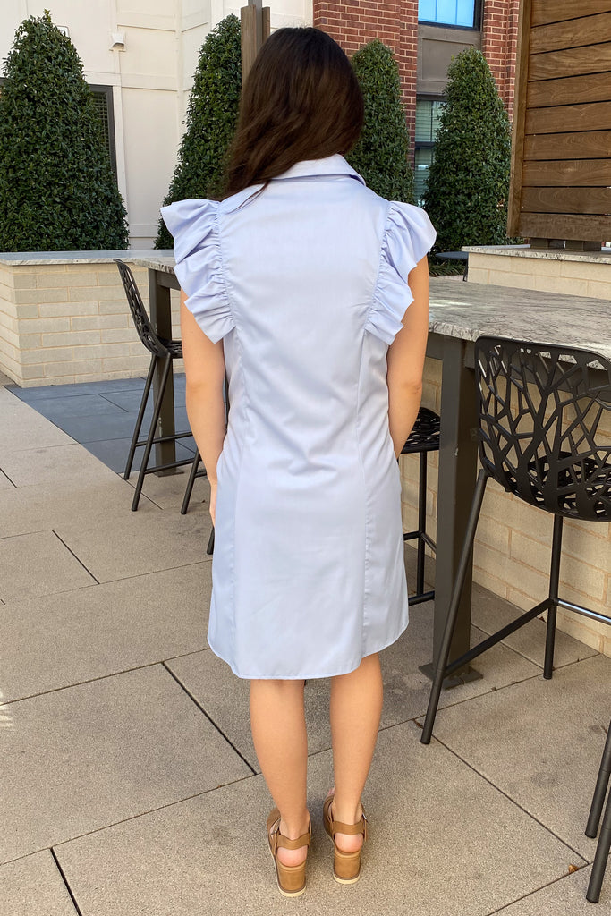 Tie in A Bow Button Up Chambray Dress - Lyla's: Clothing, Decor & More - Plano Boutique
