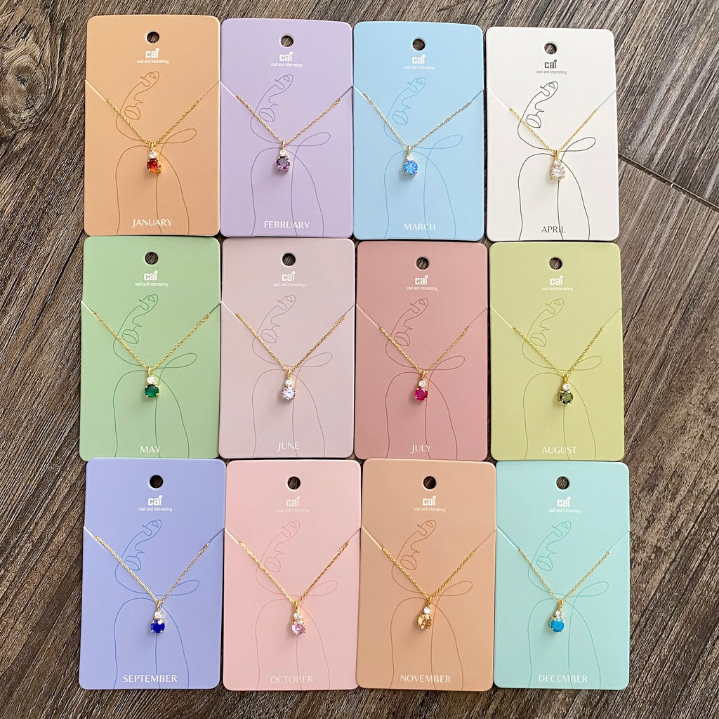 Birthstone Gold Necklace - Lyla's: Clothing, Decor & More - Plano Boutique