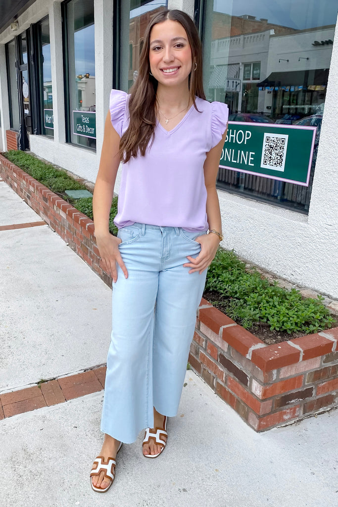 Olivia Cleared High Rise Wide Leg Denim By Vervet - Lyla's: Clothing, Decor & More - Plano Boutique