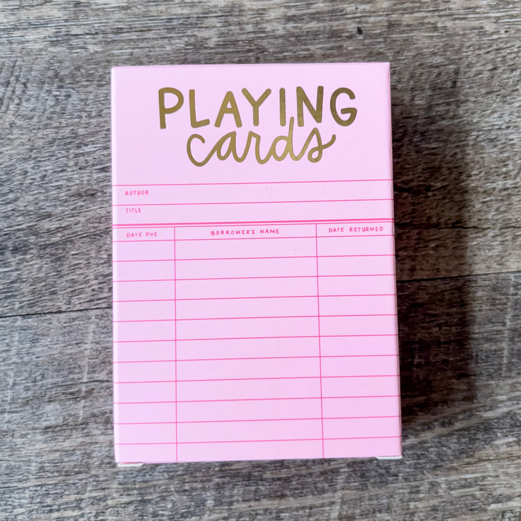 Pink Library Card Deck of Playing Cards - Lyla's: Clothing, Decor & More - Plano Boutique