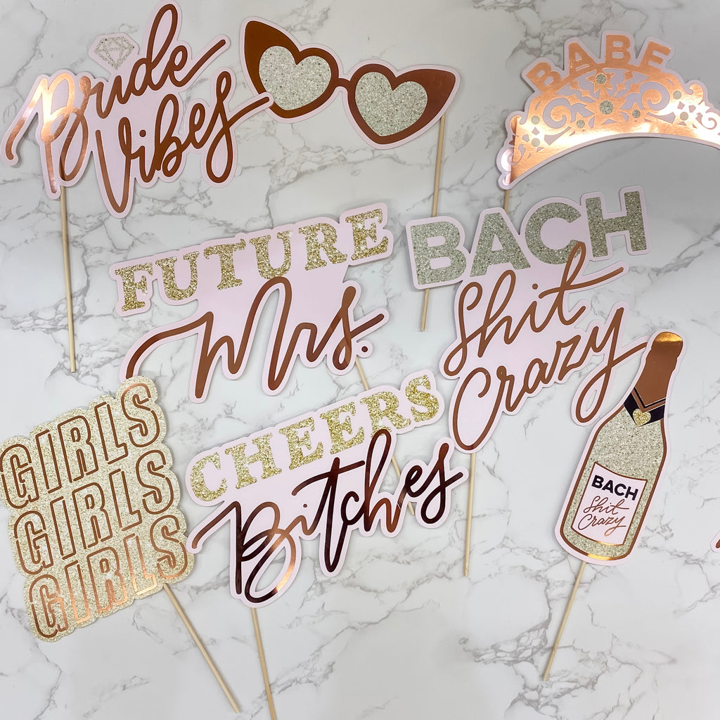 Bachelorette Party Props, Photo Booth Set by XO Fetti - Lyla's: Clothing, Decor & More - Plano Boutique