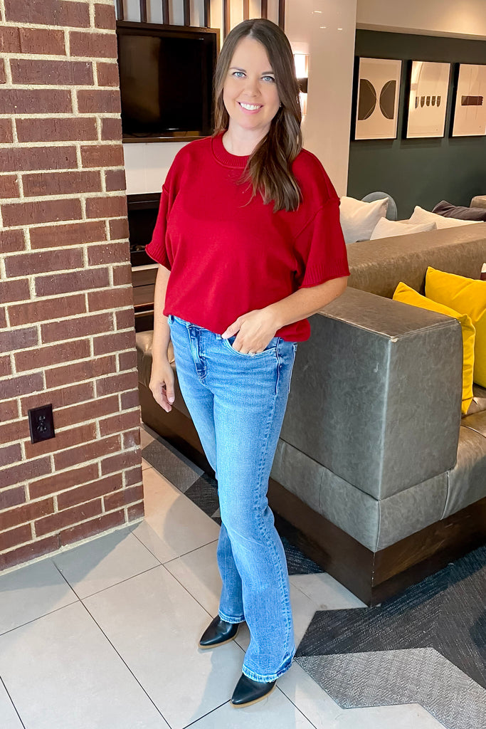 Skylar Allison High Rise Full Length Bootcut Jeans by Vervet - Lyla's: Clothing, Decor & More - Plano Boutique