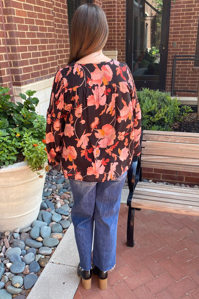 A Top To Impress Black Floral Top - Lyla's: Clothing, Decor & More - Plano Boutique