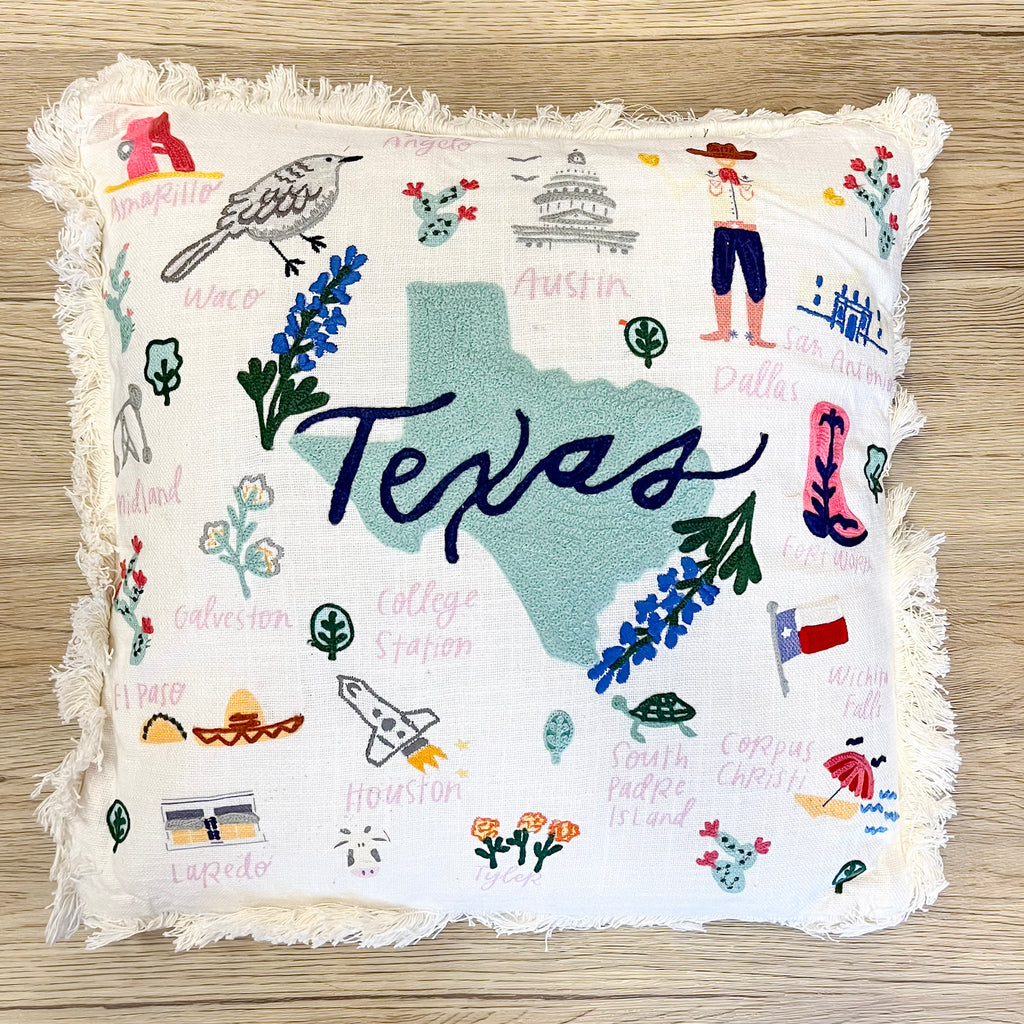 Spirit of Texas Print Pillow - Lyla's: Clothing, Decor & More - Plano Boutique