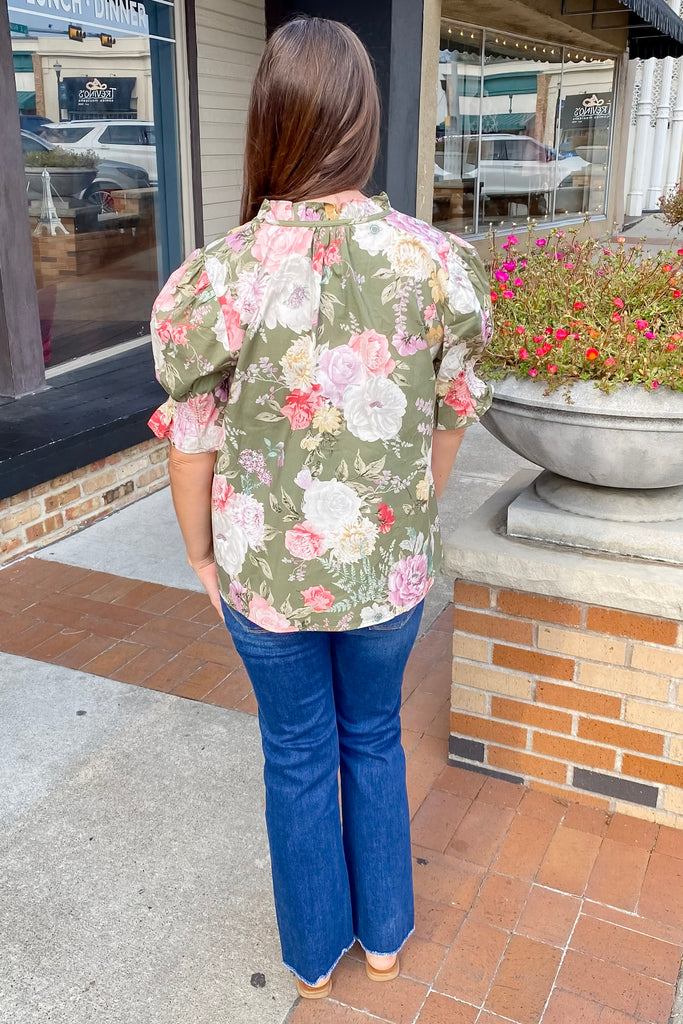 I Warned You About This Olive Floral Top - Lyla's: Clothing, Decor & More - Plano Boutique
