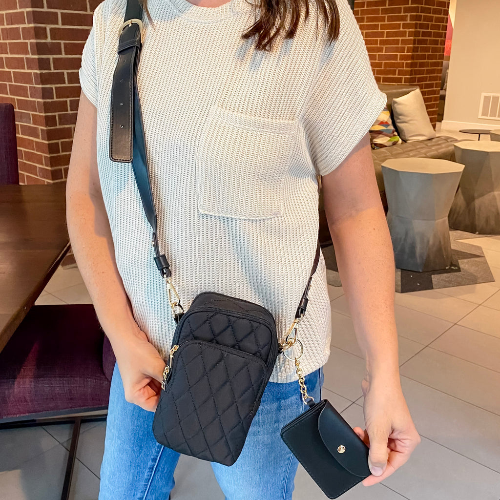 Jen & Co Parker Quilted Crossbody - Black - Lyla's: Clothing, Decor & More - Plano Boutique
