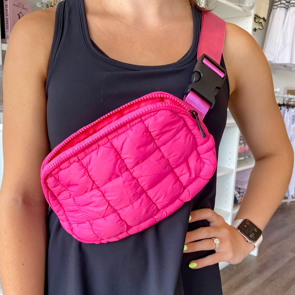 Puff Fanny Pack, Puff Waist Bag- Fuschsia - Lyla's: Clothing, Decor & More - Plano Boutique