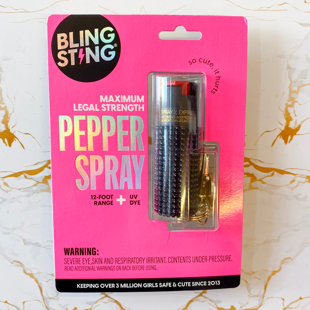Black Rhinestone Pepper Spray - Lyla's: Clothing, Decor & More - Plano Boutique