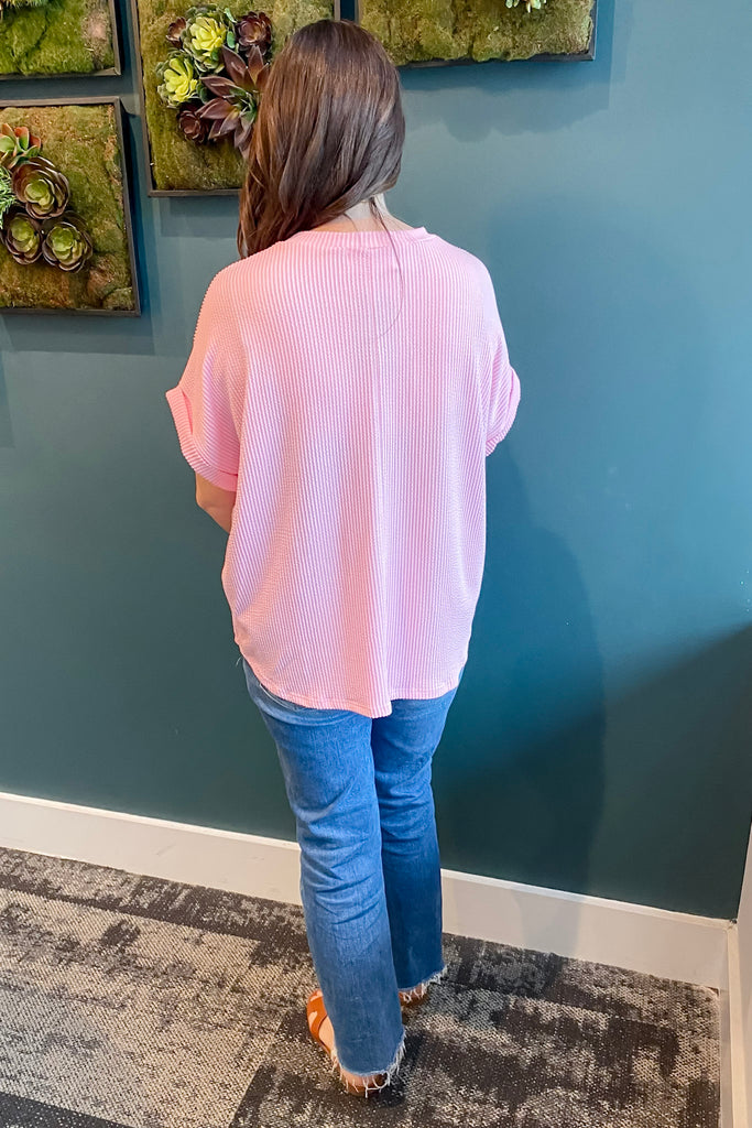 Texas Corduroy Graphic Baby Pink Short Sleeve Top - Lyla's: Clothing, Decor & More - Plano Boutique