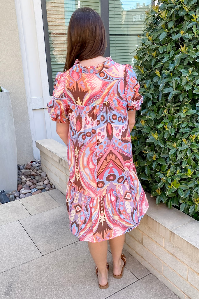 Count On Me Pink Print Dress - Lyla's: Clothing, Decor & More - Plano Boutique