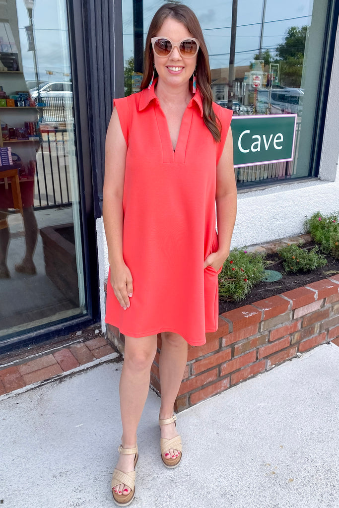 Spicy and Cute Orange Red Dress - Lyla's: Clothing, Decor & More - Plano Boutique