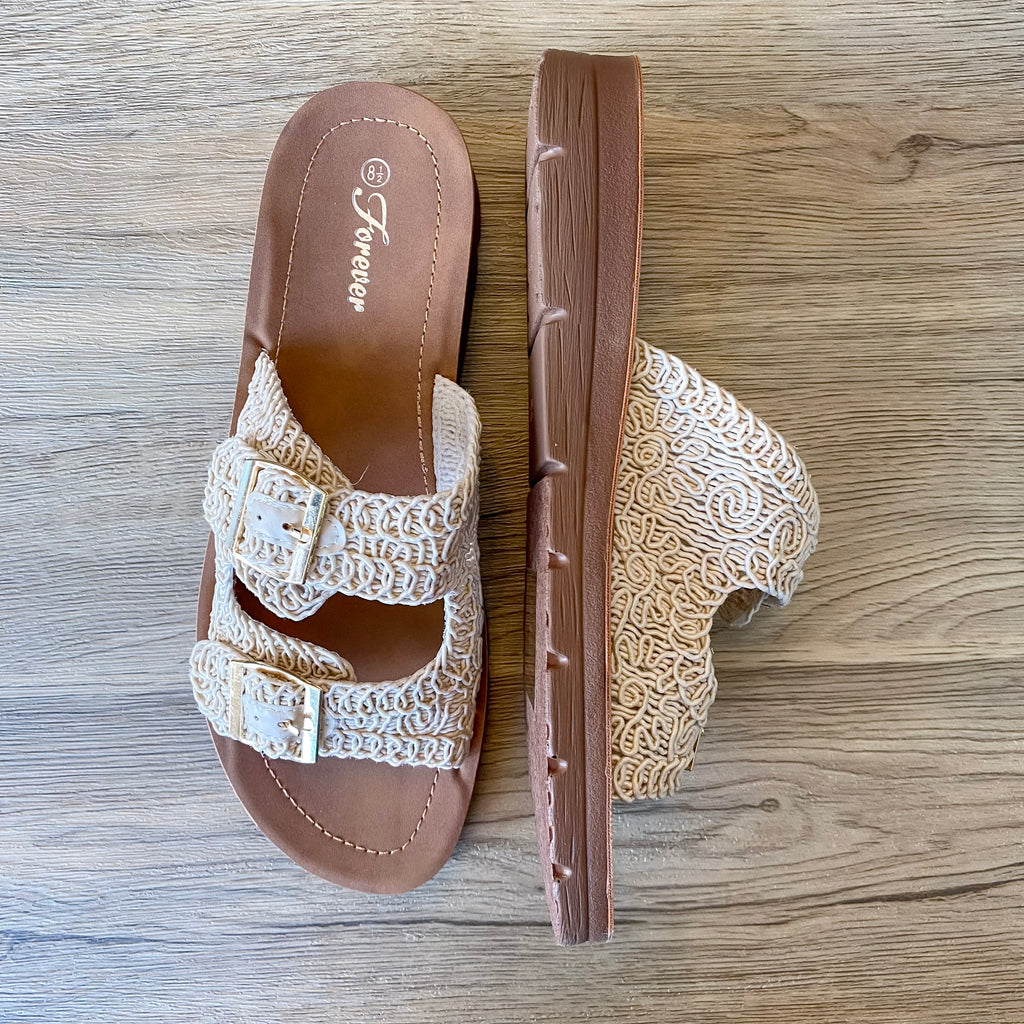 Offer Double Buckle Raffia Sandal - Lyla's: Clothing, Decor & More - Plano Boutique