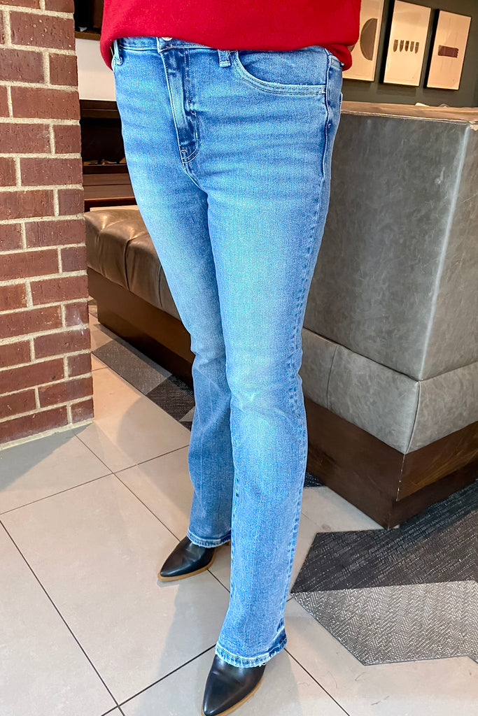 Skylar Allison High Rise Full Length Bootcut Jeans by Vervet - Lyla's: Clothing, Decor & More - Plano Boutique