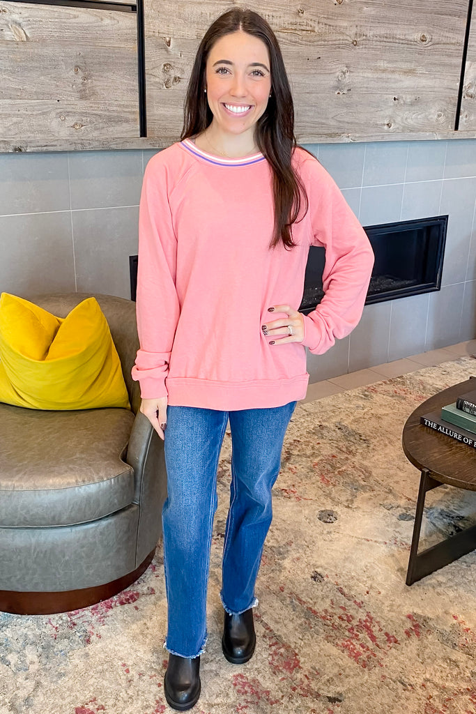 Having A Great Year Pink Blush Sweater - Lyla's: Clothing, Decor & More - Plano Boutique