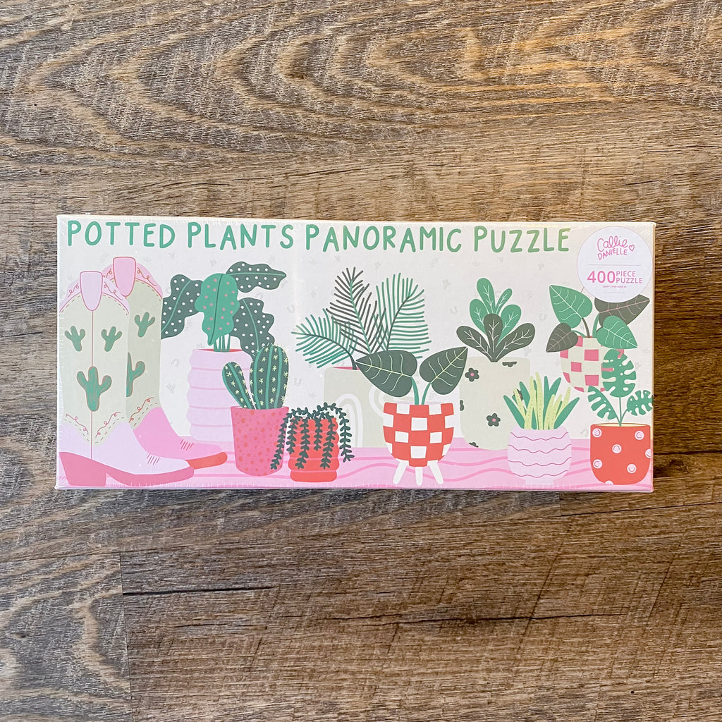 Potted Plants - 400 Piece Panoramic Jigsaw Puzzle - Lyla's: Clothing, Decor & More - Plano Boutique
