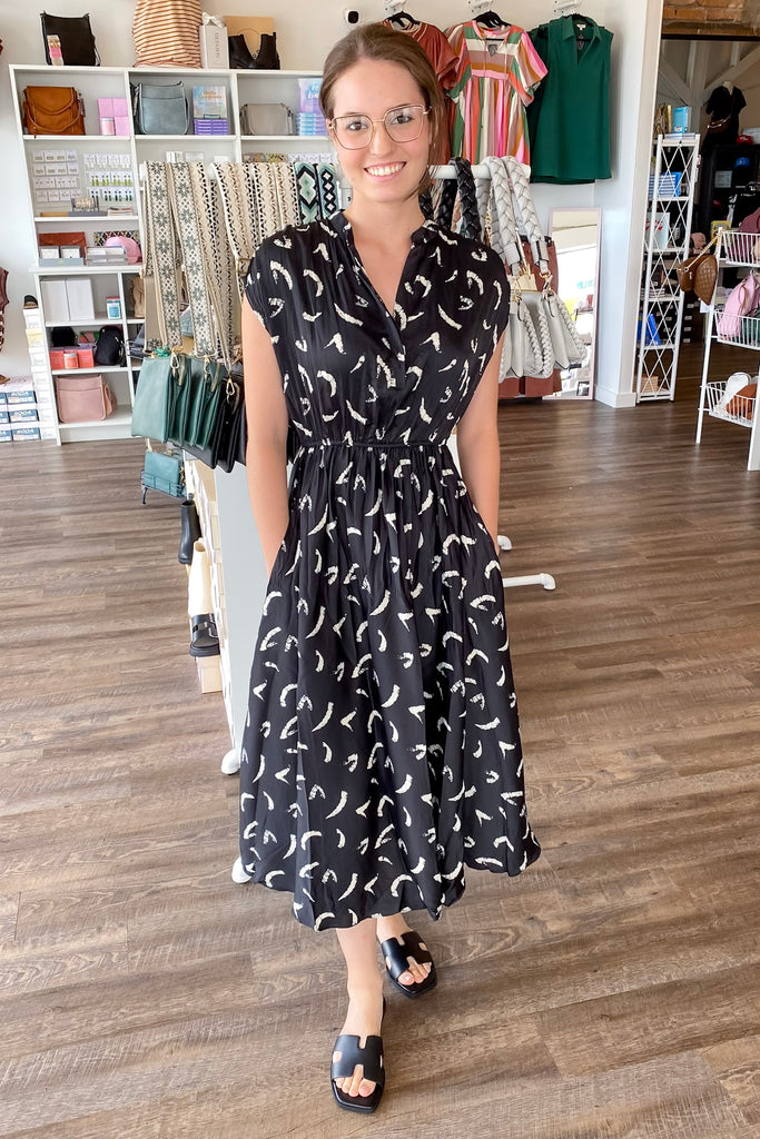 There for You Black Midi Dress - Lyla's: Clothing, Decor & More - Plano Boutique