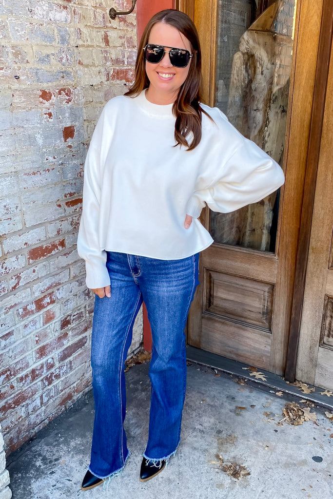In Due Time Off White Sweater - Lyla's: Clothing, Decor & More - Plano Boutique