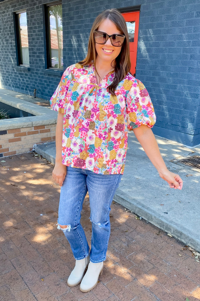 So Long Floral Print Top - Lyla's: Clothing, Decor & More - Plano Boutique
