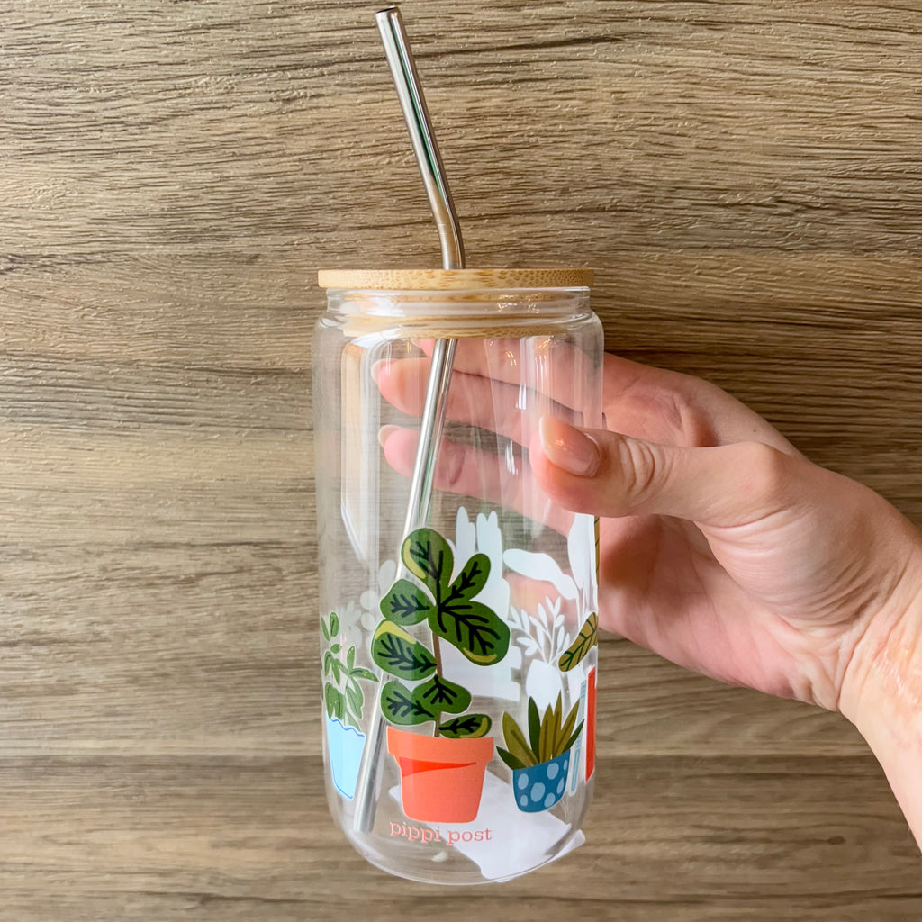Potted Plants Glass Can - Lyla's: Clothing, Decor & More - Plano Boutique