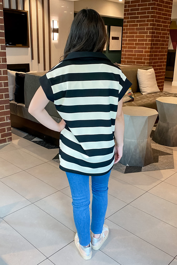 See the Good Black and White Striped Top - Lyla's: Clothing, Decor & More - Plano Boutique
