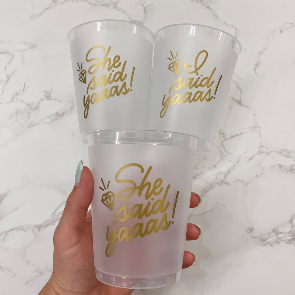She Said Yaaas! Reusable Cup Set by XO Fetti - Lyla's: Clothing, Decor & More - Plano Boutique