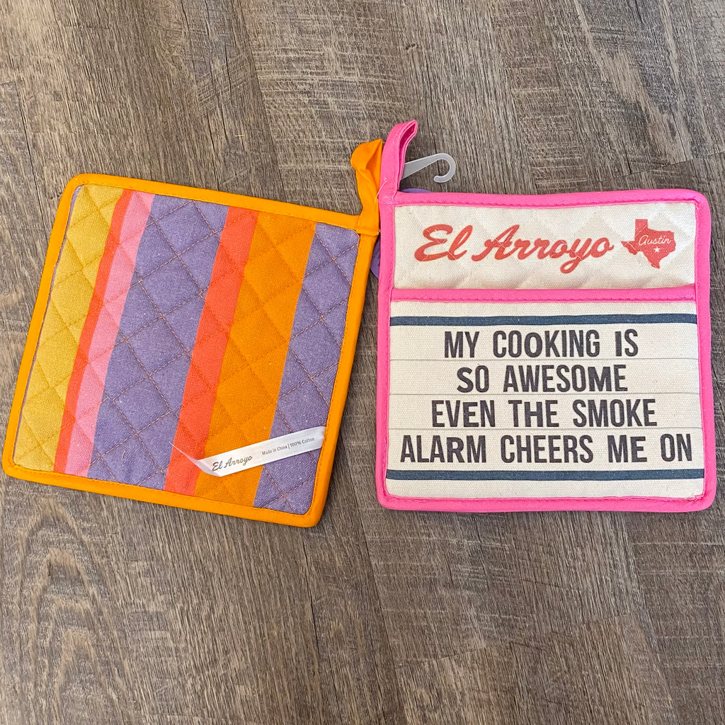 Marquee Pot Holder Set of 2 by El Arroyo - Lyla's: Clothing, Decor & More - Plano Boutique