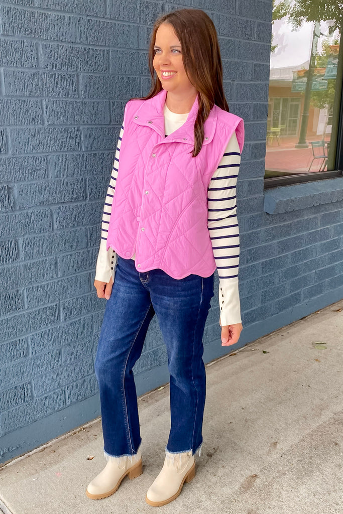 The Perfect Quilted Pink Vest - Lyla's: Clothing, Decor & More - Plano Boutique