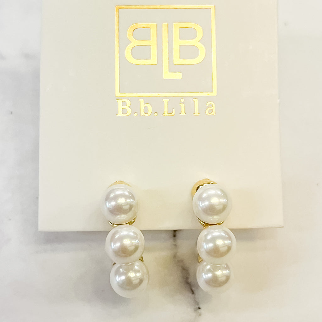 Pearl You Crazy! Hoops by B.b.Lila - Lyla's: Clothing, Decor & More - Plano Boutique