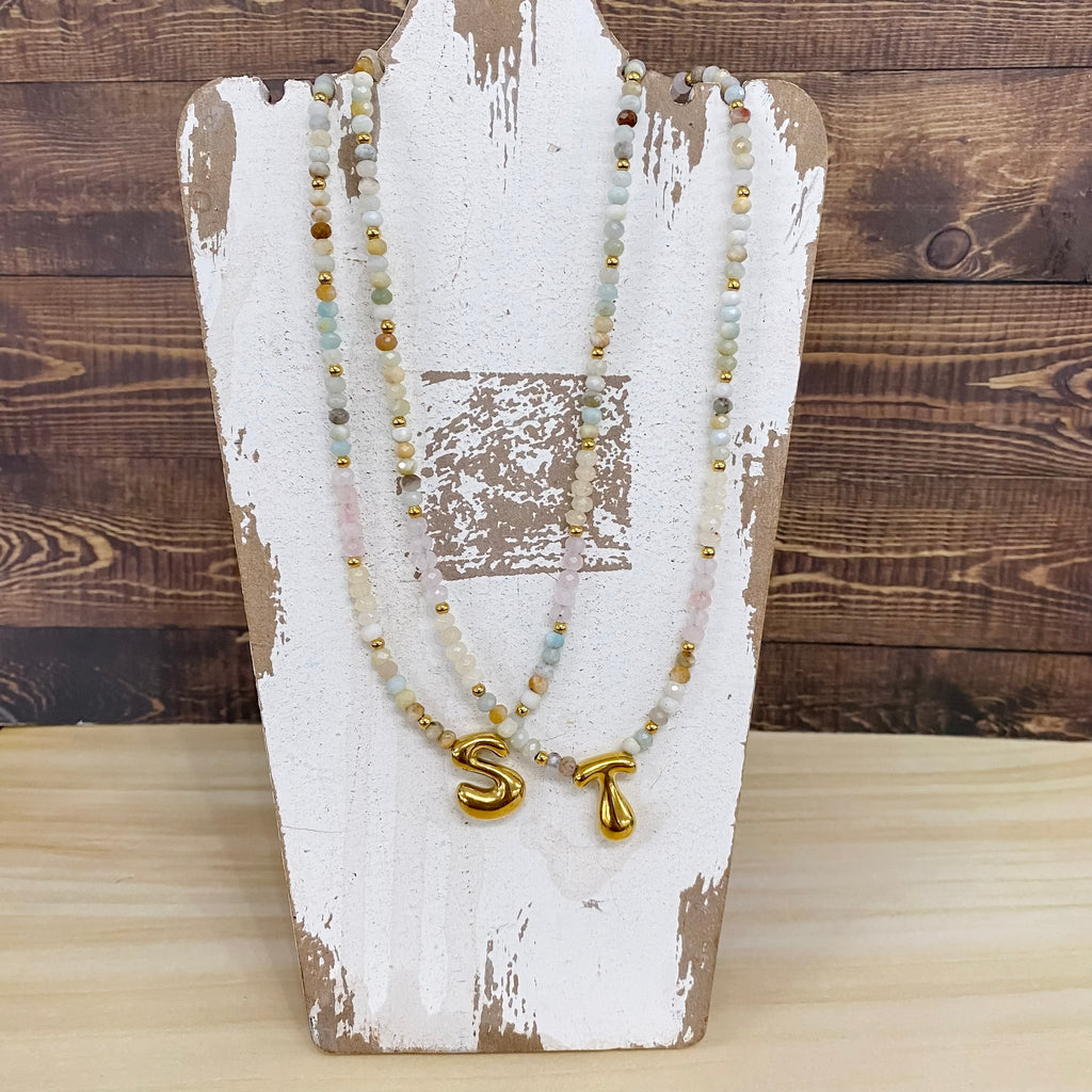 Pastel Bubble Initial Necklace - Lyla's: Clothing, Decor & More - Plano Boutique