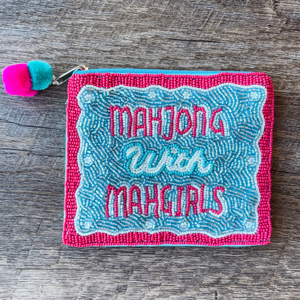 Mahjong With Mahgirls Beaded Pouch - Lyla's: Clothing, Decor & More - Plano Boutique