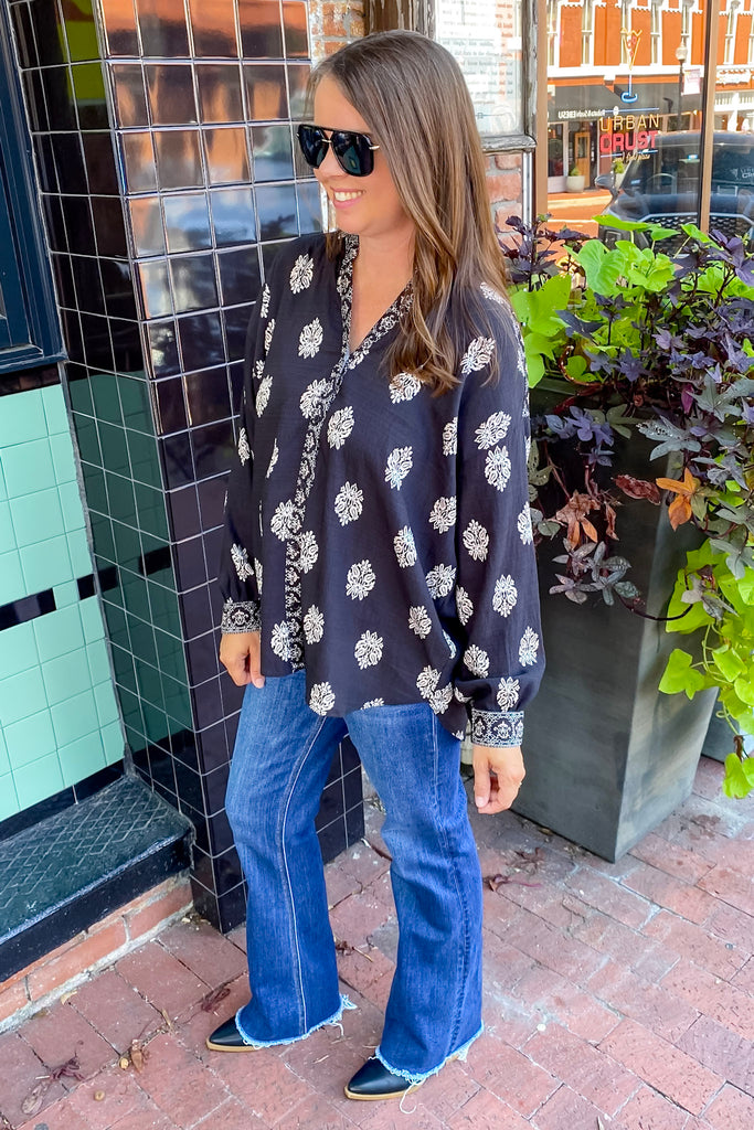 The Clean Slate Black Print Top - Lyla's: Clothing, Decor & More - Plano Boutique