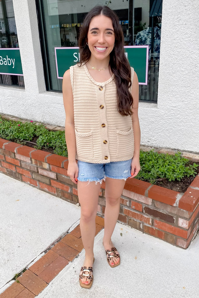Make Me Want To Button Up Taupe Top - Lyla's: Clothing, Decor & More - Plano Boutique