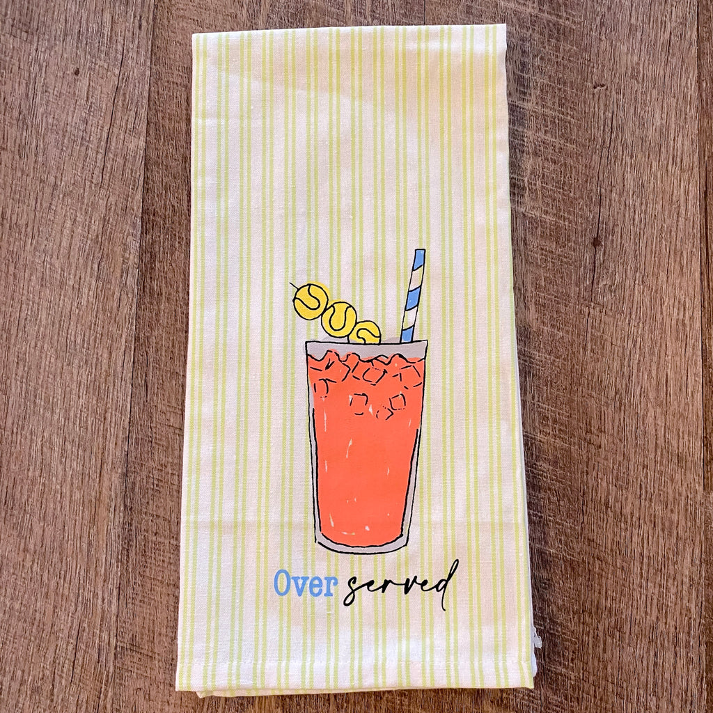 Over Served Tennis Print Hand Towel - Lyla's: Clothing, Decor & More - Plano Boutique