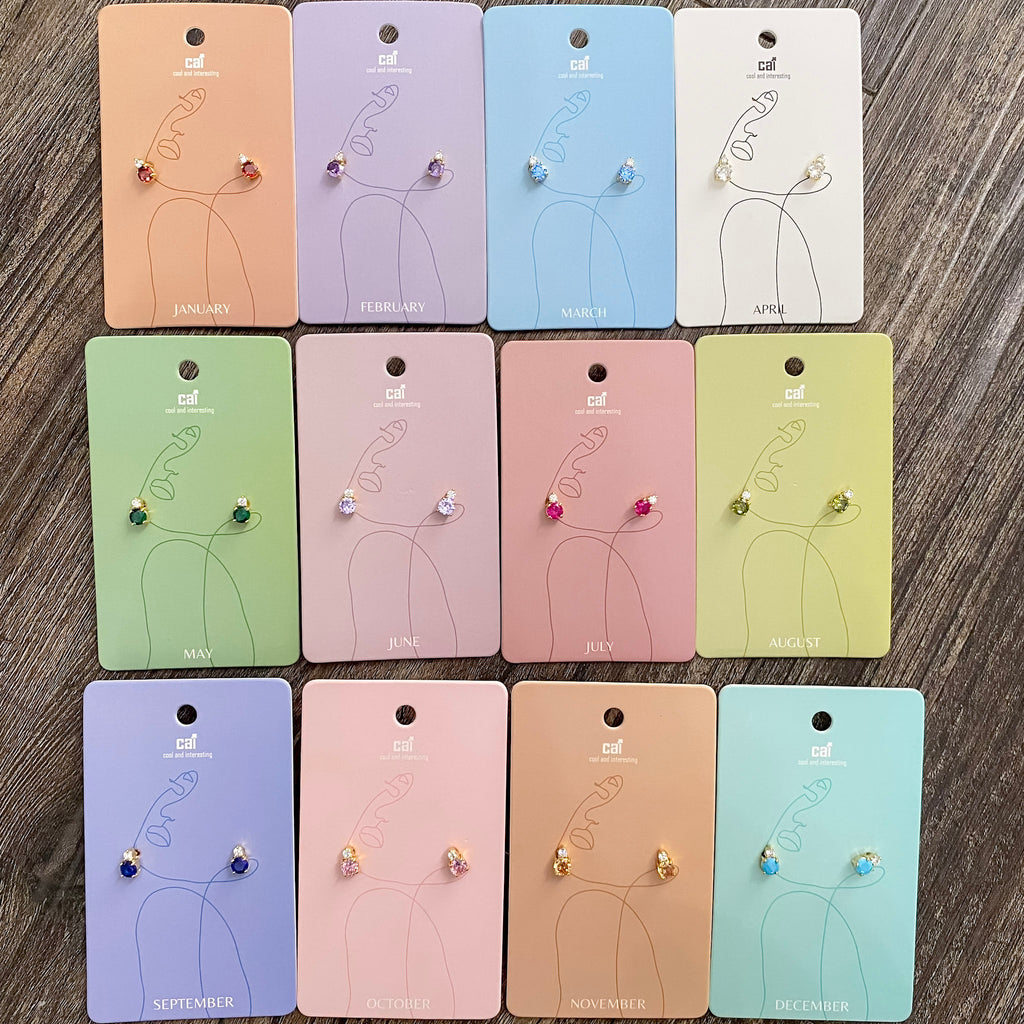 Birthstone Gold Earring - Lyla's: Clothing, Decor & More - Plano Boutique