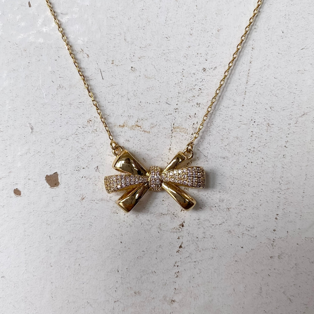 Bow Pendant Necklace - Lyla's: Clothing, Decor & More - Plano Boutique