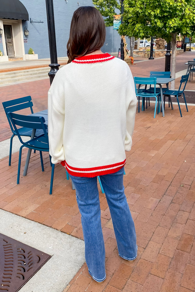 Christmas GIngham Tree White Sweater - Lyla's: Clothing, Decor & More - Plano Boutique