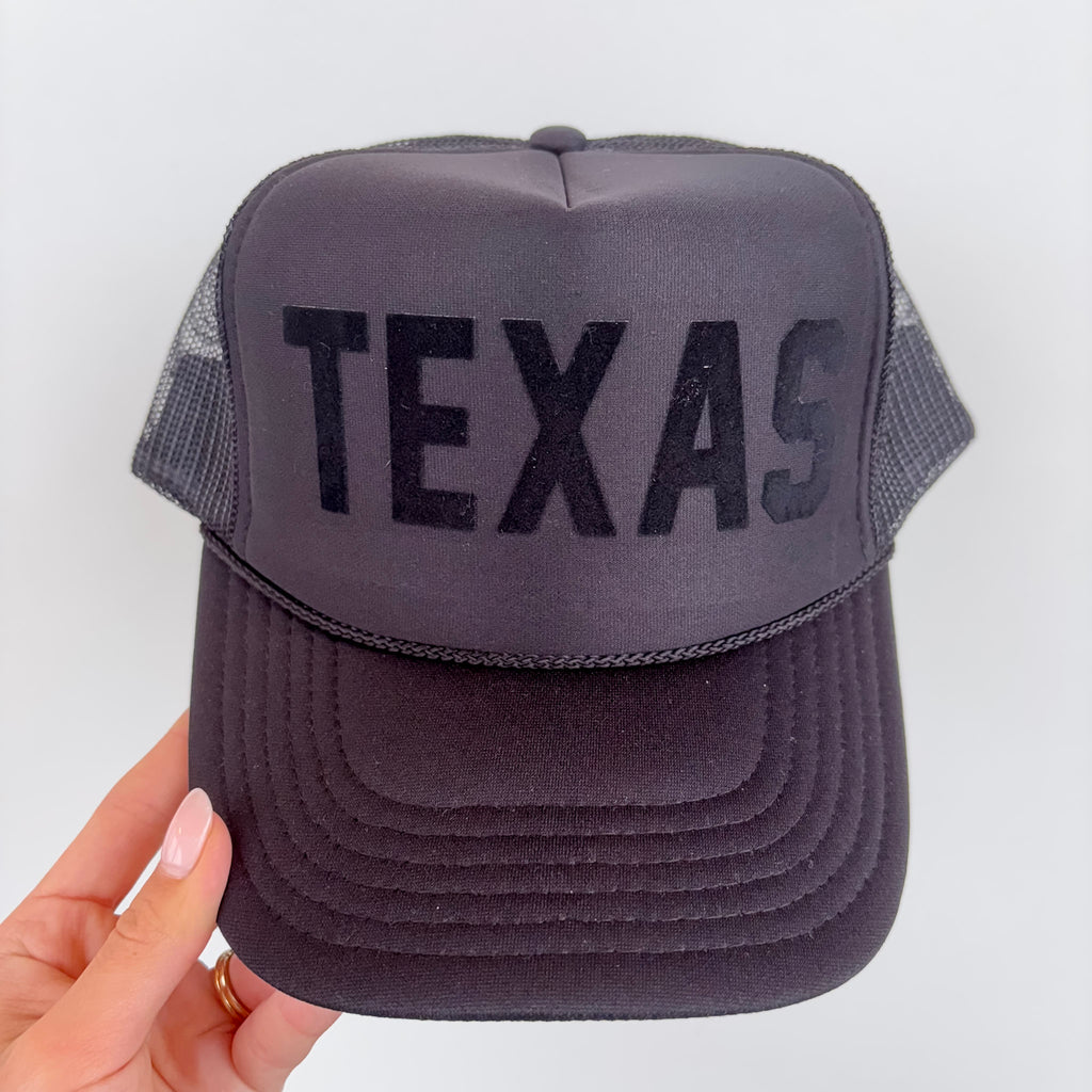 Texas Trucker Black Hat - Lyla's: Clothing, Decor & More - Plano Boutique