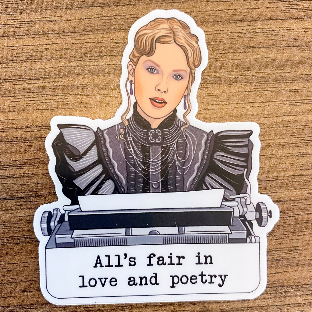 All's Fair In Love and Poetry Taylor Swift Sticker - Lyla's: Clothing, Decor & More - Plano Boutique
