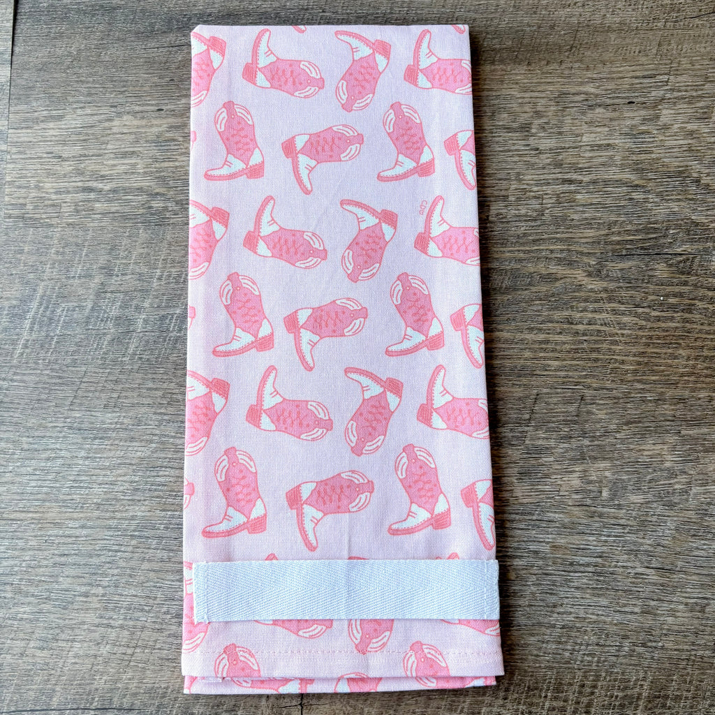 Western Cowgirl Boots Tea Towel by Callie Danielle - Lyla's: Clothing, Decor & More - Plano Boutique