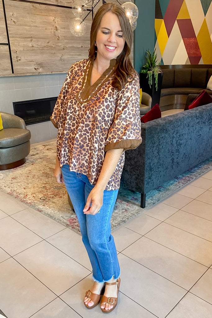 Put It Away Cheetah Print Brown Top - Lyla's: Clothing, Decor & More - Plano Boutique