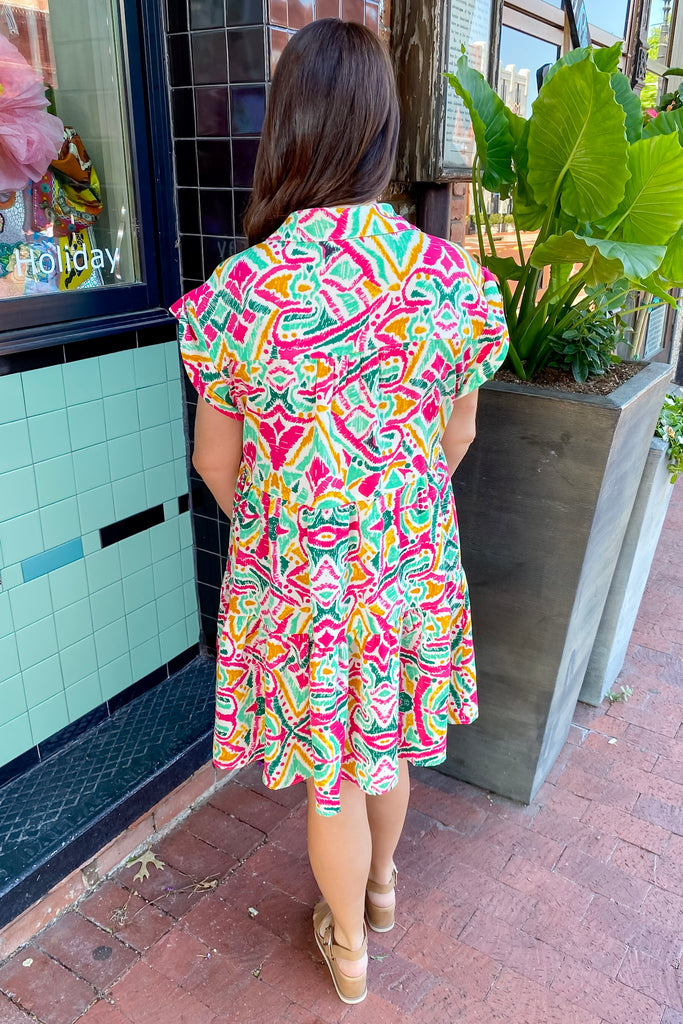 Walk Through Fire For You Hot Pink Print Dress - Lyla's: Clothing, Decor & More - Plano Boutique