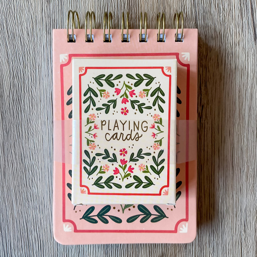 Floral Game Night Set of Playing Cards & Notebook - Lyla's: Clothing, Decor & More - Plano Boutique