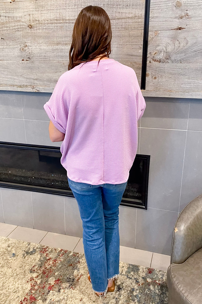 Texas Corduroy Graphic Lilac Short Sleeve Top - Lyla's: Clothing, Decor & More - Plano Boutique