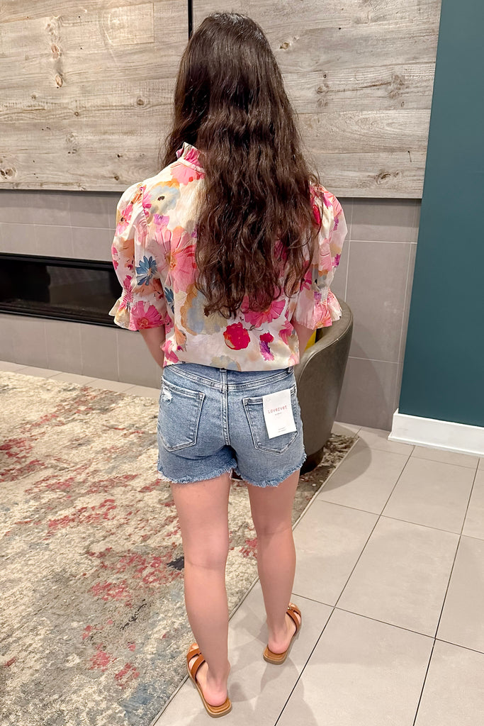 Wicklow High Rise Distressed Denim Shorts by Lovervet - Lyla's: Clothing, Decor & More - Plano Boutique