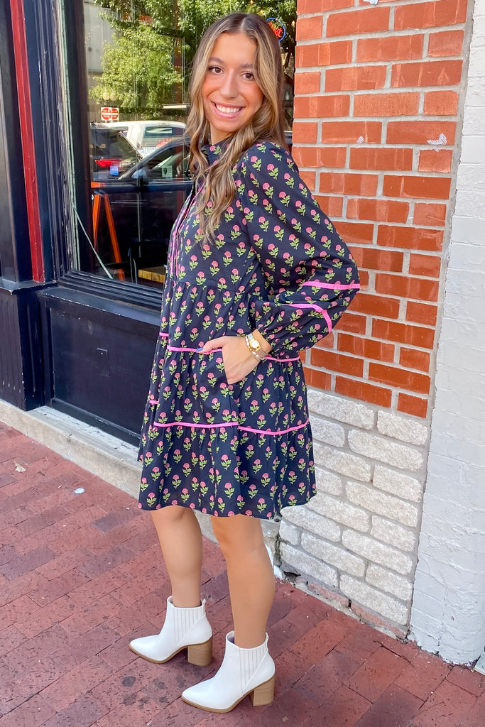 Buy Myself Flowers Floral Print Black Dress - Lyla's: Clothing, Decor & More - Plano Boutique