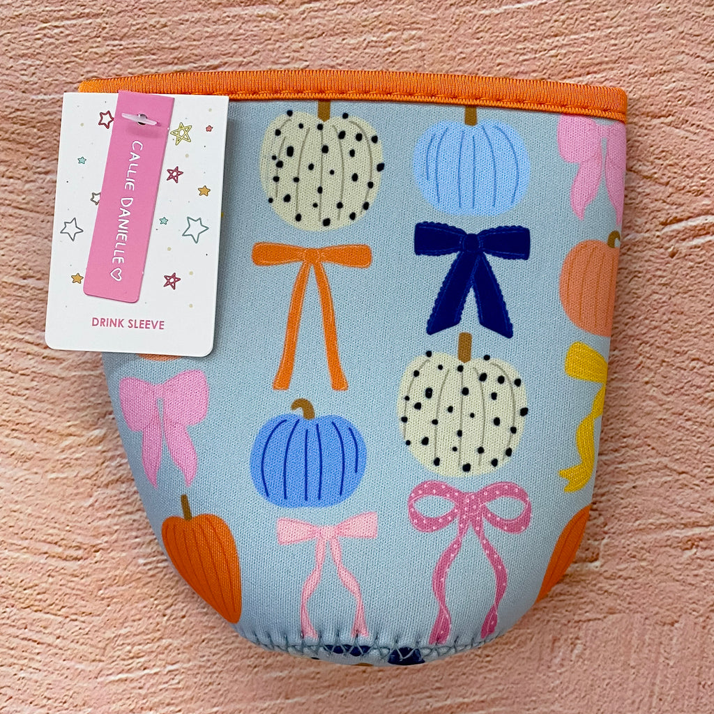 Fall Pumpkins & Coquette Bows Small Drink Sleeve - Lyla's: Clothing, Decor & More - Plano Boutique