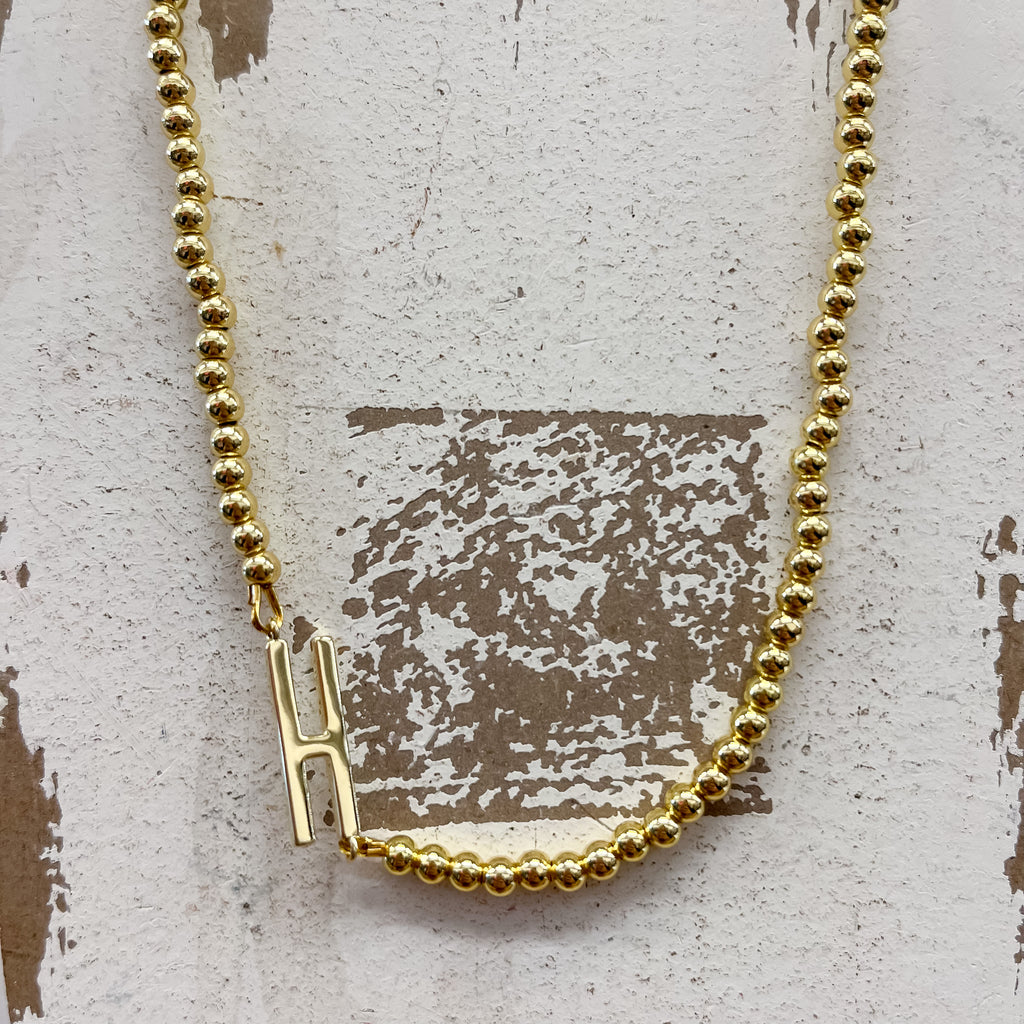 Initial Sideways Initial Necklace - Lyla's: Clothing, Decor & More - Plano Boutique