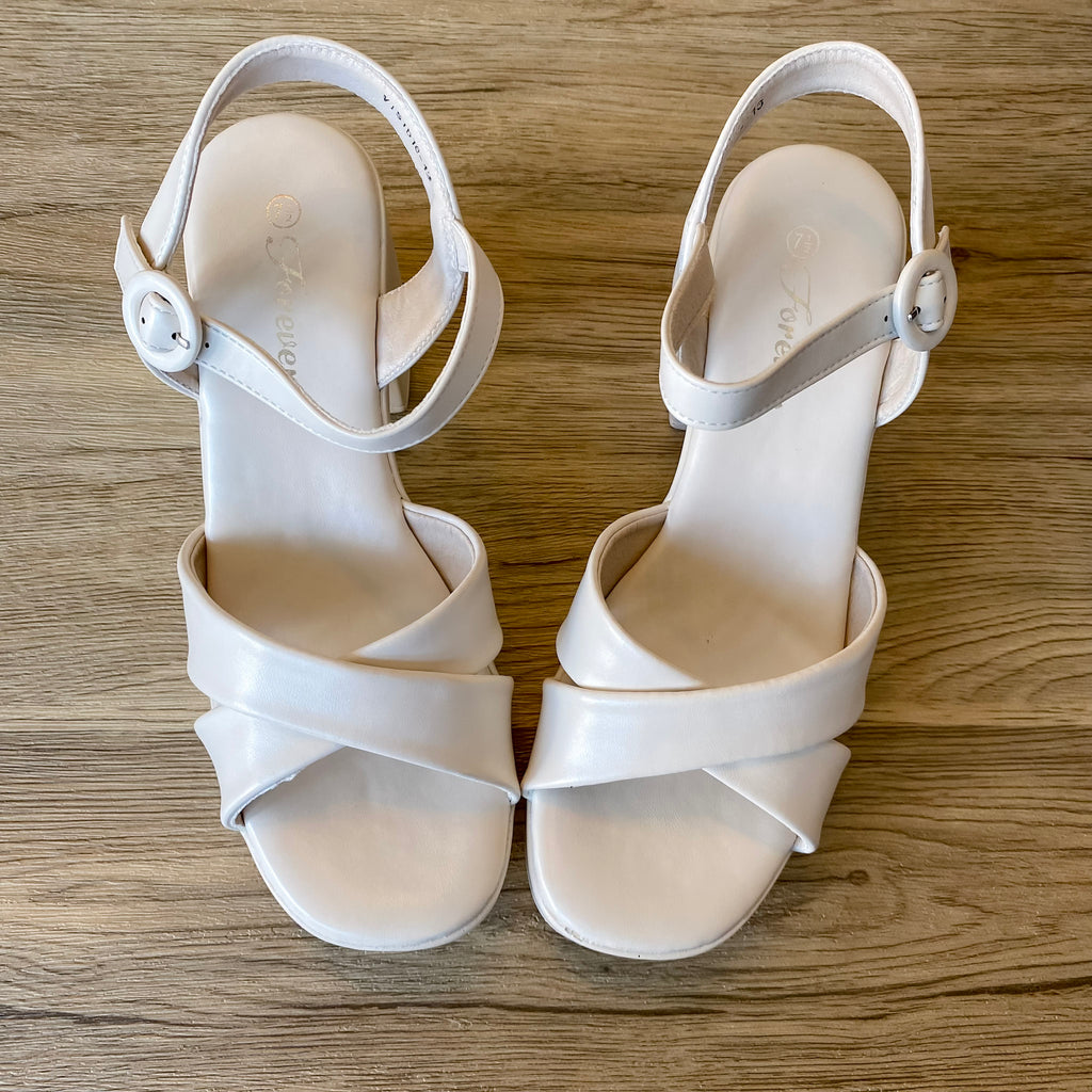Visible Cream Block Heel Sandal - Lyla's: Clothing, Decor & More - Plano Boutique